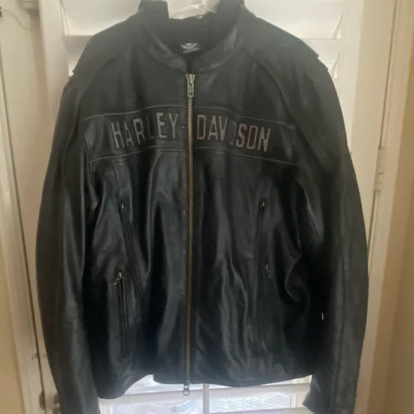 Mens Authentic Harley Davidson Road Warrior Leather Jacket 3XL Tall W Liner EUC  - Picture 2 of 8